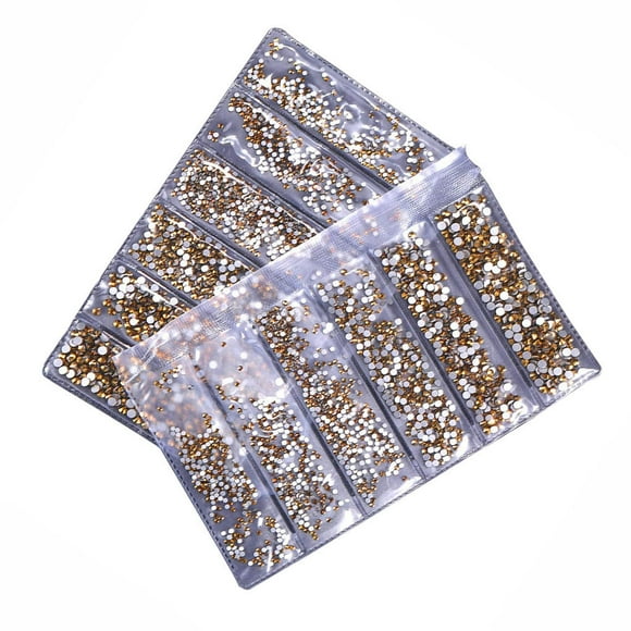 Accesorios de Arte DIY Seitruly con Diamantes de Imitación de Cristal de Resina de Manicura Base de Cristal Oro