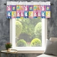 thumbnail image 4 of Cute Rabbit Valances for Windows Easter Bunny Egg Rod Pocket Curtain Valance Window Treatment Short Curtains for Kitchen Living Room, 58"x16", 4 of 9
