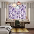 thumbnail image 5 of Purple Flower Kitchen Curtains 84 Inch Length, Ombre Botanical Watercolor Floral Spring Grommet Top Bedroom Living Room Curtains, Light Filtering Cafe Curtain Drapes 2 Panels Set 104''x84'', 5 of 9