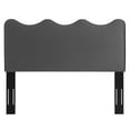 thumbnail image 5 of Headboard, King Size, Velvet, Dark Grey Gray, Modern Contemporary Urban Design, Bedroom Master Guest Suite, 5 of 10