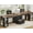 Black, variant on Farmhouse 96.5" Office Desk with Drawers, 2 Person Gaming Desk with Storage, Double Computer Desk with Storage Drawers, Long Two Person Writing Desk, Black
