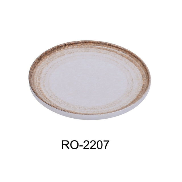 Yanco RO-2207 Rockeye-2 7 1/4" X 7/8" ROUND PLATE , Porcelain, Two-Tone, Pack of 36