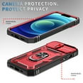 thumbnail image 2 of Nalacover Heavy Duty Case for iPhone 15 Plus with Camera Lens Sliding Cover, Triple Layers Ring Kickstand Hybrid Rugged PC + TPU Shockproof Case with Magnetic Car Mount Holder,Red/Black, 2 of 11