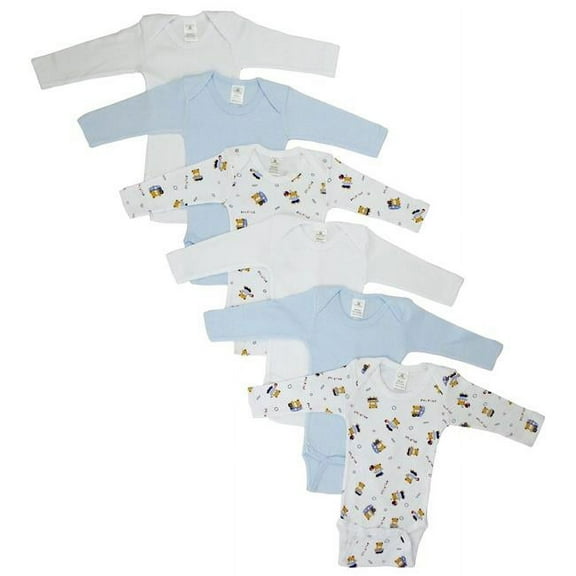 CS-102S-Bear-102S-Bear Boys Longsleeve Printed Variety, White & Blue - Small