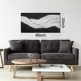 thumbnail image 3 of Hand-Painted 3D Textured Abstract Wall Art, Black & White Central Wave Impasto Painting, 40x20 inch Raised Canvas Wall Decor for Living Room, Bedroom, Hallway, 3 of 10