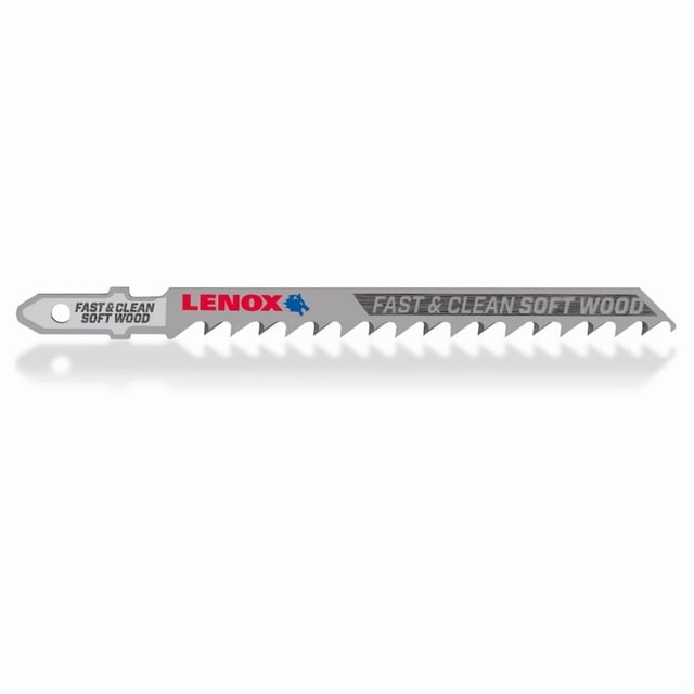 Hoja de sierra caladora Lenox, metal, vástago en T, 4 pulgadas, madera blanda limpia, 6 TPI, paquete