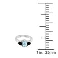 thumbnail image 4 of AoneJewelry 1.50 Carat Oval Shape Aquamarine and Black Diamond Ring in 10K Solid White Gold, 4 of 5