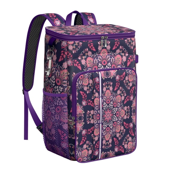 Elegant Paisley Boho Cooler Backpack - 20L Insulated Soft Cooler Bag with Multiple Pockets, Lightweight & Durable for Outdoor Adventures
