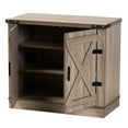 thumbnail image 2 of Wayne Modern Contemporary Farmhouse Oak Brown Finished Wood 2-Door Shoe Storage Cabinet, 2 of 10