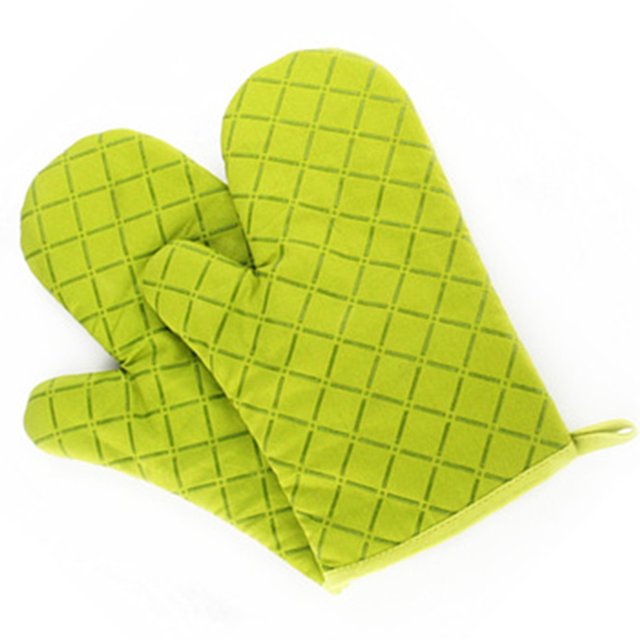 par de guantes de horno de cocina con superficie de silicona antideslizante resistente al calor y forro de algodón suave seguros para cocinar, hornear, barbacoa Adepaton 2033513-2