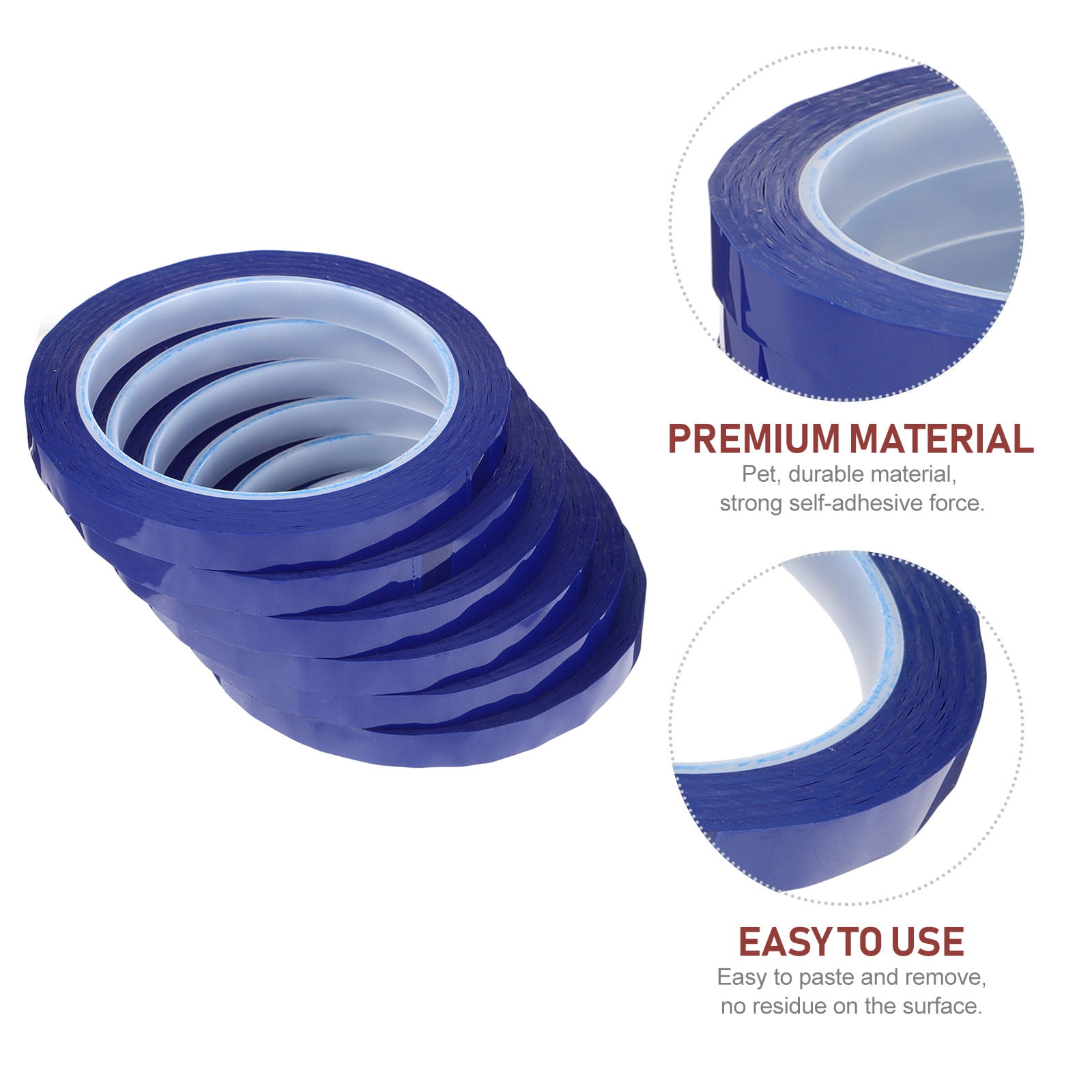 HEALEEP 6 Rolls Blue Pet Electrical Tape Wide Insulation For Home Products 10mmx66m