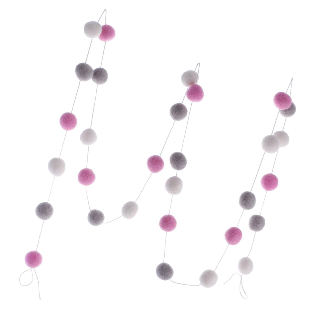 FVDPWYE 2pcs Handmade Wool Felt Ball Pom Pom Nursery Holiday Wall Hanging Decoration