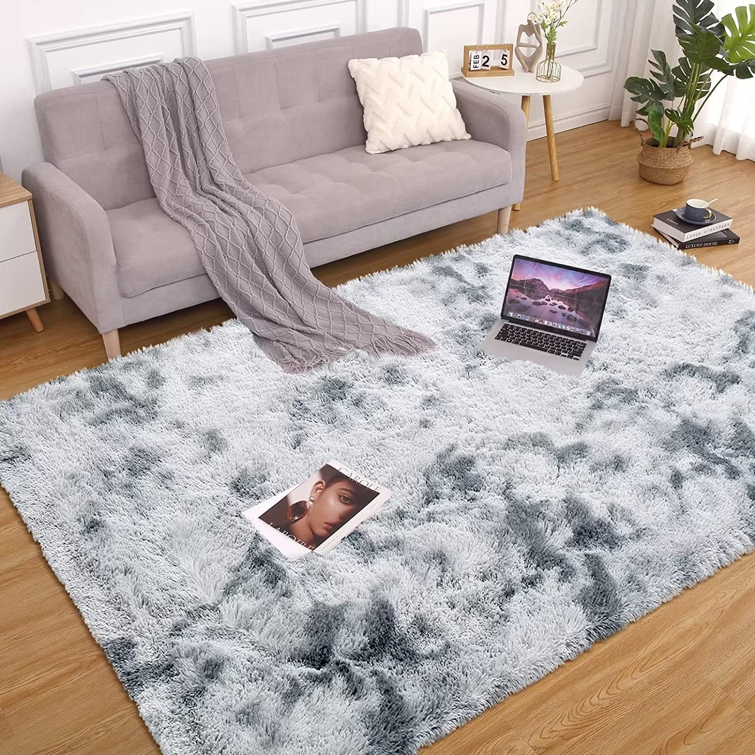 Shag Area Rug 8x10 Ultra Soft Shaggy Rug Fluffy Shag Rug TieDyed Thick