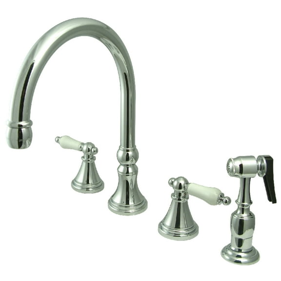 Kingston Brass KS2791PLBS Widespread Kitchen Faucet, Polished Chrome