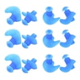 thumbnail image 3 of Taponas para los oídos de Silicona, 6 Pares de Tapones para los oídos en forma de espíritu a Prueba de Polvo, Natació, Buceo, Tapones para los Oídos azules para Bucear,, 3 of 7