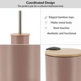 thumbnail image 5 of Cappuccino Bathroom Set with Bamboo Lid - Matte Metal Trash Can and Toilet Brush, 5 of 8