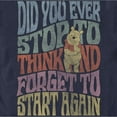 thumbnail image 2 of Men's Winnie the Pooh Distressed Did You Ever Stop to Think Quote Graphic Tee Navy Blue X Large, 2 of 5