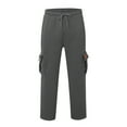 thumbnail image 4 of JTieacloth Mens Casual Pants Men's Casual Pants Comfortable Solid Color Utility Joggers With Multiple Pockets For Outdoor Work And Daily Wear Gray, 4 of 5