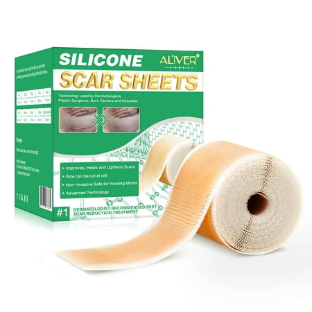Aliver 60 inch Silicone Scar Roll, Adhesive Silicone Tape for Scar Tape