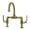 Antique Brass, variant on Kingston Brass KS2170KL Whitaker Industrial Style Bridge Bathroom Faucet with Pop-Up Drain, Matte Black