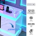 thumbnail image 3 of Blotout 71" Fireplace TV Stand with 40" Fireplace, LED Lights & Power Outlet for 85/80/75 Inch TV, Modern Gaming Entertainment Center w/ High Gloss Cabinet, Media TV Console for Living Room, Marble, 3 of 10