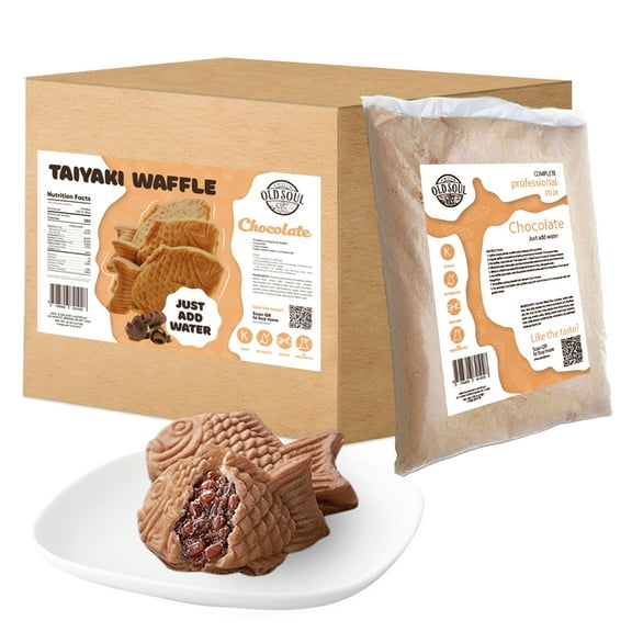 OldSoul Taiyaki Waffle Mix | Chocolate Flavour | Taiyaki Batter Mix | Soy & Nut Free | 30 lbs | 504 Taiyaki Waffles
