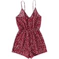 thumbnail image 2 of Women's Leopard Print Wrap Spaghetti Strap Romper Cami Jumpsuit, 2 of 5