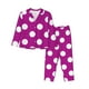 thumbnail image 1 of Balery Purlpe And White Polka Dot Conjunto de Pijama con Estampado para Mujer, Conjunto de Dos Piezas con Manga Larga, Ropa de Dormir Suave con Bolsillos, Pijamas Cómodos-Small, 1 of 7