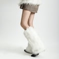 thumbnail image 3 of Fuzzy Faux Furs Leg Warmers FursLongCuffs Cover Has ElasticPair Carnivals Boot CoverJK Uniform, 3 of 18