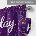 thumbnail image 6 of Violet Birthday Farmhouse Short Window Curtain Valances, Colorful Confetti Ribbons Polka Dots Classroom Rod Pocket Kitchen Valances for Living Room Bedroom Bathroom Cafe 54" x 18", 6 of 8