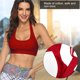thumbnail image 5 of Ropa interior de sujetador deportivo cómoda y transpirable de algodón rojo para mujer (M), 5 of 8
