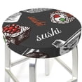 thumbnail image 3 of Balery Japanese Sushi Hashi Velvet Round Bar Chair Cushion Cover Adjustable, Protects From Scratches And Stains, Soft & Washable Ideal For Wooden And Metal Stools - 12 Inch, 3 of 7