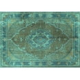 thumbnail image 1 of Ahgly Company Indoor Rectangle Medallion Turquoise Blue Traditional Area Rugs, 6' x 9', 1 of 4