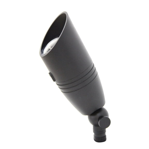 LNC 6-in Aluminum Spot Light, 7W Outdoor Fixture, Black, for Landscape, Tree Uplighting or Accent Lighting