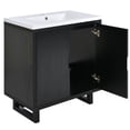 thumbnail image 5 of 30" Bathroom Vanity Set with Sink, Combo Cabinet, Bathroom Storage Cabinet with Resin Basin, Solid Wood Frame Storage Cabinet with Double Doors for Bathroom, Hotel, 5 of 9