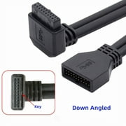 JSER Down Angled USB 3.0 20Pin 19Pin Male to Female Extension 5Gbps Cable 90 Degree for Motherboard Mainboard