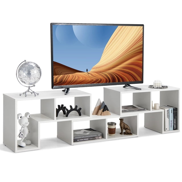 Costway Mueble Consola de TV de 3 Piezas de Combinación Centro de Entretenimiento para TV hasta 65’’ para Salón Blanco