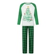 thumbnail image 2 of Family Matching Christmas Pajamas, StarLetter Print Long-Sleeved Tops + Plaid Pattern Trousers Sleepwear Outfits, 2 of 10