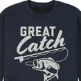 thumbnail image 3 of Instant Message - Great Catch - Fishing, Hunting, Camping - Men's Crew Neck Fleece Pullover, 3 of 6