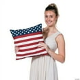 thumbnail image 2 of Fun Express 16" x 16" Flag, Stripes Fourth of July Polyester Decorative Pillow Set , ( 2 Count), 2 of 2