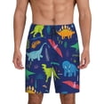 thumbnail image 2 of Rocae Dinosaurs for Men's Soft Sleep Pajama Shorts, Waistband and Pockets, 2 of 9