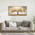 thumbnail image 3 of TOARTi Tree of Life Wall Art Gold Leaves Framed Nature Aesthetics Canvas Painting For Living Room Bedroom Office Decor 20x40 Inch, 3 of 10