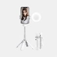 thumbnail image 1 of JC25 Foldable Mini Selfie Stick Tripod with Bluetooth Remote, 11-40cm Adjustable Height, 360° Rotation, ABS+Aluminum Alloy, 2 Cold Shoe Mounts for Fill Light/Microphone, Portable 11cm Folded Design,, 1 of 5