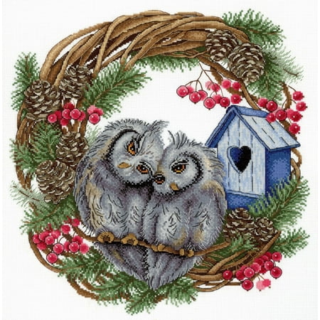 UPC: 4627128739207 | Cross-Stitch Kit Owl Devotion SNV-712 Needlework Birds Green By MP Studia Easy Gray