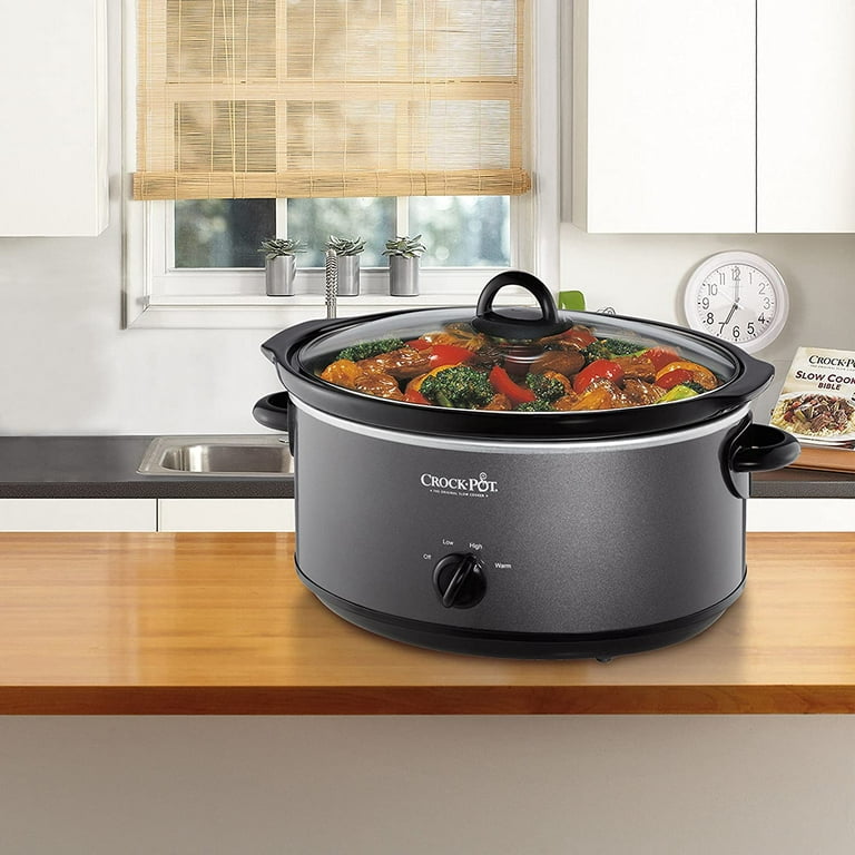 Crockpot 7-Quart Cook and Carry Programmable Slow Cooker, Grey - AliExpress