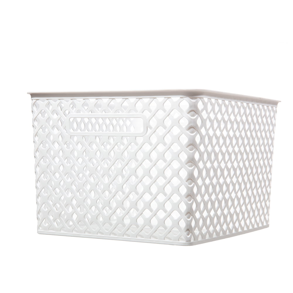 Mainstays Extra Large Decorative Plastic Storage Basket W/Lid