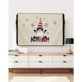 thumbnail image 5 of Burlap Independence Celebration American Flag Outdoor TV Cover 30 to 32 Inch Waterproof, Retro Linen Cute Dwarf 600D Oxford TV Covers with Zipper, Outside Flat TV Screen Protector 30"Wx19"Hx4.5"D, 5 of 7