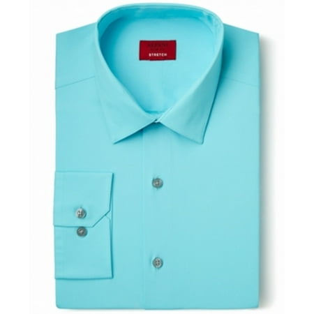 - Alfani NEW Blue Mens Size 17 1/2 Spectrum Slim Fit Stretch Dress Shirt