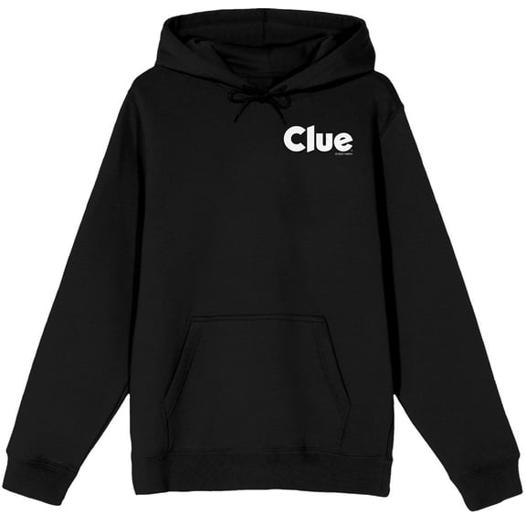 Clue Choose Your Weapon Line Art Adult Black Long Sleeve Hooded Sweatshirt-Medium