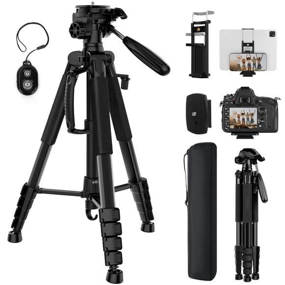 Trípode para Cámara Kisfam 190 cm Negro con Control Inalámbrico y Rotación 360°